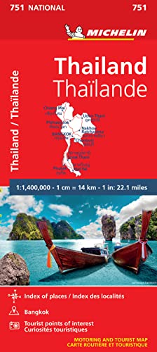 Michelin Thailand: Straßen- und Tourismuskarte 1:1.400.000 (MICHELIN Nationalkarten) von MICHELIN