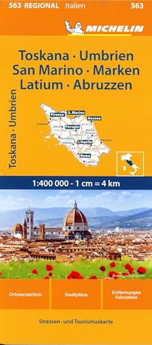 Michelin Toskana, Umbrien, San Marino, Marken, Latium, Abruzzen: Straßen- und Tourismuskarte 1:400.000 (MICHELIN Regionalkarten) von Gräfe und Unzer