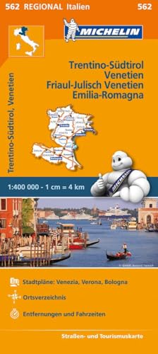 Michelin Trentino-Südtirol,Venetien, Friaul-Julisch Venetien, Emilia Romagna: Straßen- und Tourismuskarte 1:400.000 (MICHELIN Regionalkarten) von Gräfe und Unzer