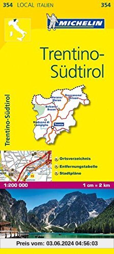 Michelin Trentino - Südtirol: Straßen- und Tourismuskarte 1:200.000 (MICHELIN Localkarten)