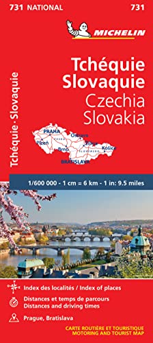 Michelin Tschechien - Slowakei: Straßen- und Tourismuskarte; Auflage 2021 (MICHELIN Nationalkarten)