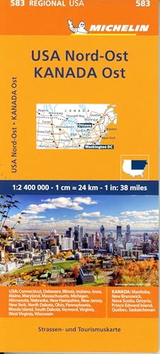 Michelin USA Nord-Ost, Kanada Ost: Straßen- und Tourismuskarte 1:2.400.000 (MICHELIN Regionalkarten) von Gräfe und Unzer