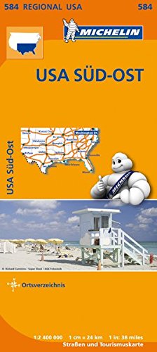 Michelin USA Süd-Ost: Straßen- und Tourismuskarte 1:2.400.000 (MICHELIN Regionalkarten) von Michelin, Vertrieb durch GRÄFE UND UNZER VERLAG GmbH