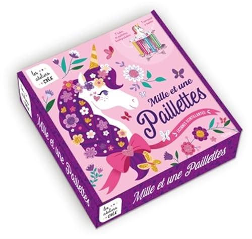 Mille et une paillettes - Licornes scintillantes: Coffret avec 7 tubes de paillettes biodégradables et 1 carrousel à monter von FLEURUS