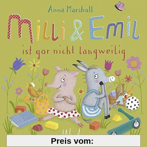 Milli & Emil ist gar nicht langweilig: Hüpfen, verstecken, spielen – Pappbilderbuch mit stabilen Klappen. Zum Vorlesen für Kinder ab 2 Jahren. Lebendige Dialoge & witzige Details.