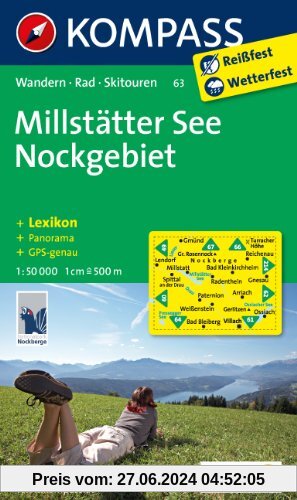 Millstätter See / Nockgebiet 1 : 50 000: Wanderkarte mit Kurzführer, Radrouten, alpinen Skirouten und Panorama. GPS-genau