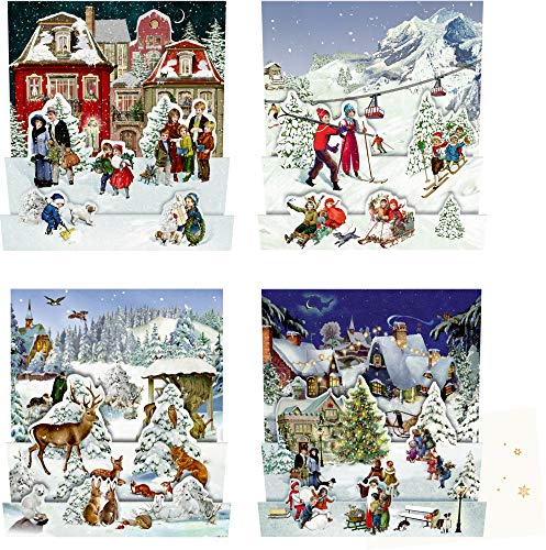 Mini-Adventskalender-Sortiment - Nostalgische Winterwelten: 4 Motive x 6 Ex. Mini-Adventskalender-Sortiment - Nostalgische Winterwelten: 4 Motive x 6 Ex.