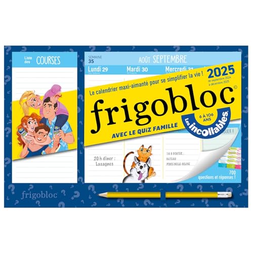 Mini Frigobloc Hebdomadaire 2025 avec le quiz famille Les Incollables® (de sept. 2024 à déc. 2025): de 6 à 106 ans von PLAY BAC
