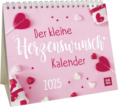 Mini-Kalender 2025: Der kleine Herzenswunschkalender: Mini-Monatskalender. Kleiner Tischkalender zum Aufstellen mit Monatskalendarium von Groh