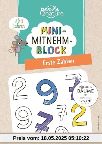 Mini-Mitnehm-Block Erste Zahlen: Spielerisches Zahlen-Training im handlichen Mini-Format | perfekte Kinderbeschäftigung für unterwegs | Ab 5 Jahren