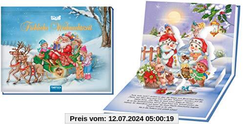 Mini Pop-Up Buch Fröhliche Weihnachtszeit: Wattierter Einband (Weihnachten)