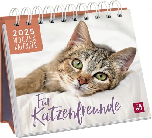 Mini-Wochenkalender 2025: Für Katzenfreunde: Katzenkalender zum Aufstellen. Tischkalender mit Wochenkalendarium
