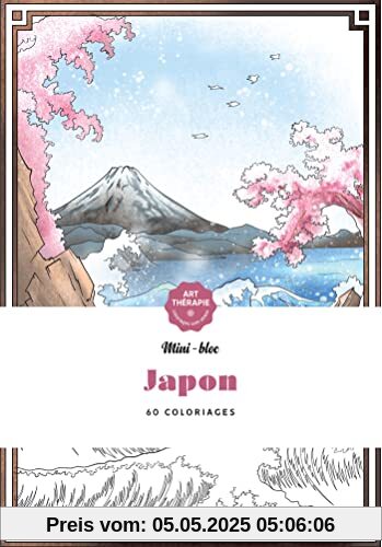 Mini-bloc d'Art-thérapie Japon: 60 coloriages