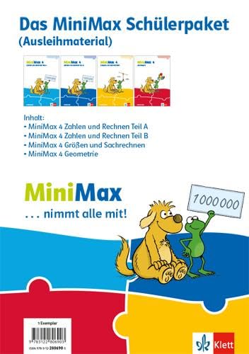 MiniMax 4: Paket für Lernende (4 Themenhefte: Zahlen und Rechnen A, Zahlen und Rechnen B, Größen und Sachrechnen, Geometrie) - Ausleihmaterial Klasse 4 (MiniMax. Ausgabe ab 2019)