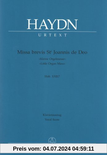 Missa brevis St. Joannis de Deo - Kleine Orgelmesse Hob.XXII:7 Partitur
