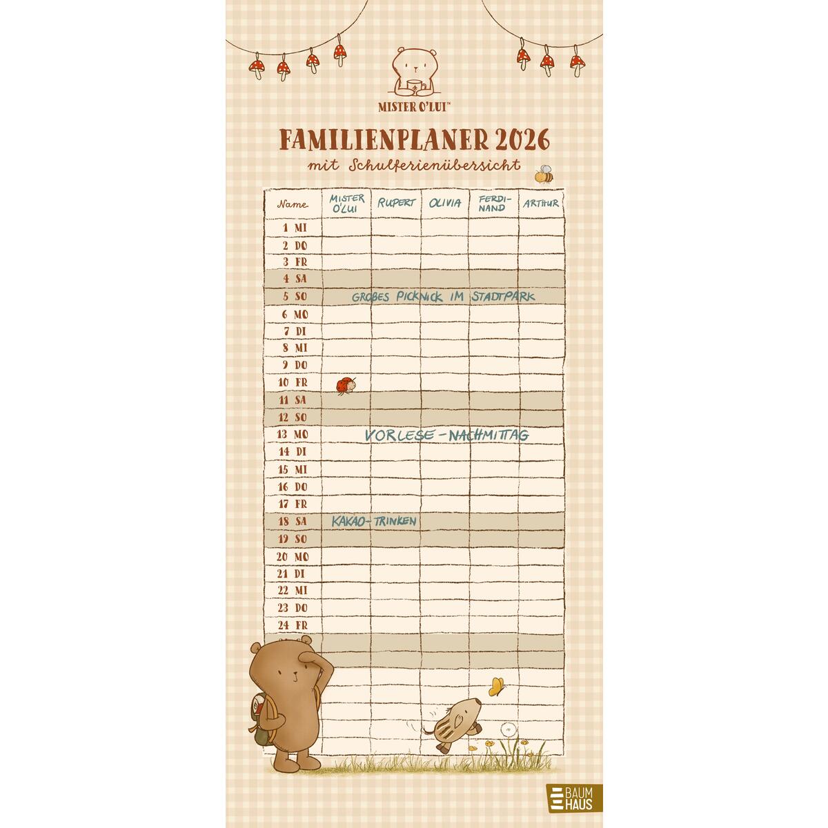 Mister O'Lui - Familienplaner 2026 Mister O'Lui - Familienplaner 2026 von Baumhaus Verlag GmbH