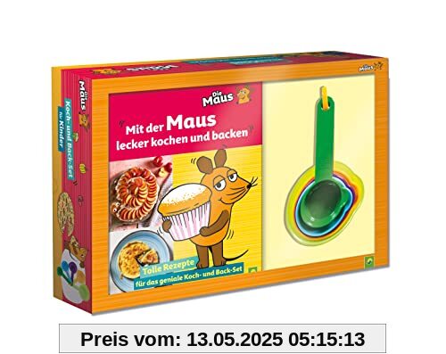 Mit der Maus lecker kochen und backen: Tolles Set mit Rezept-Buch und 5 Messbechern | Ab 3 Jahren (Die Sendung mit der Maus)