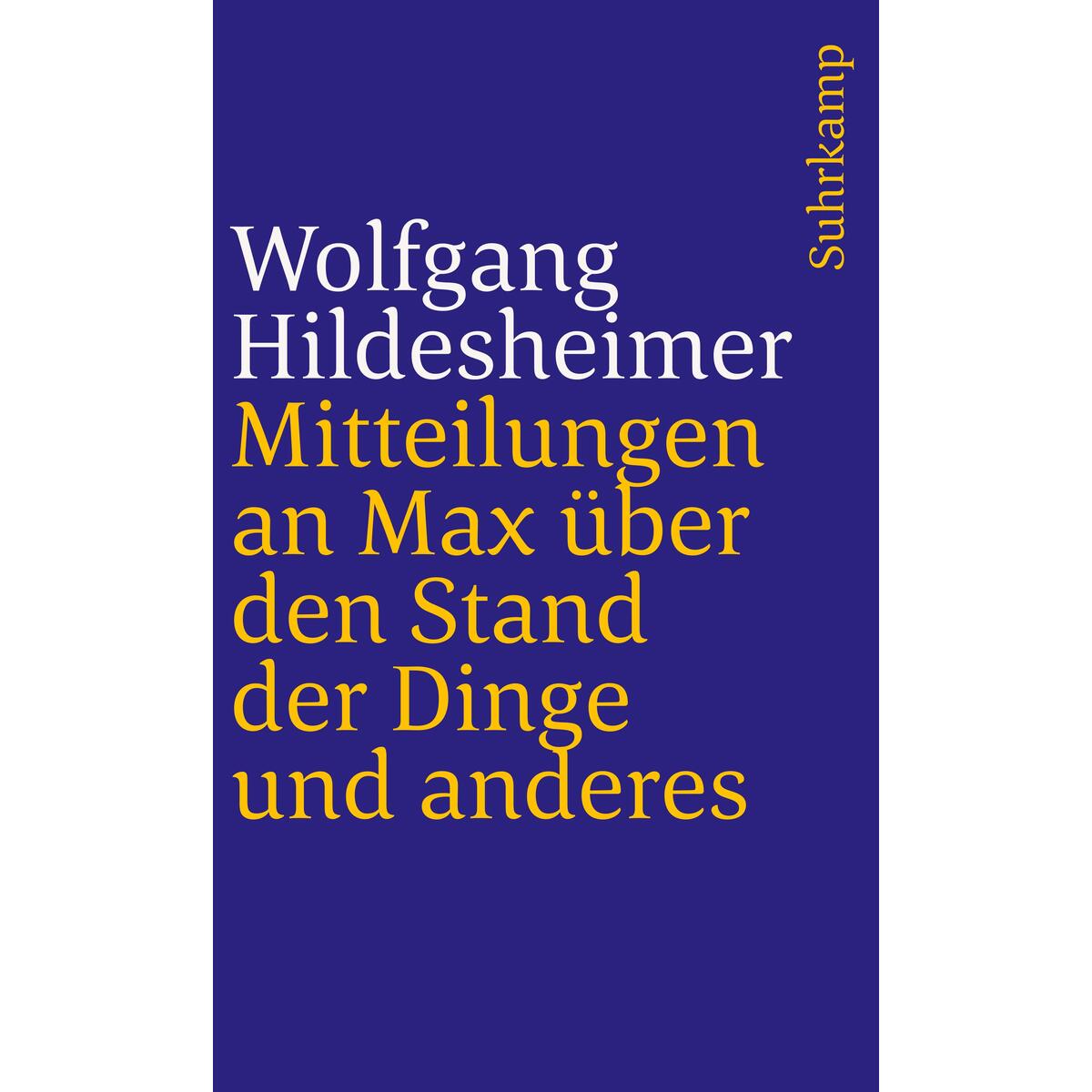 Mitteilungen an Max über den Stand der Dinge und anderes Mitteilungen an Max über den Stand der Dinge und anderes von Suhrkamp Verlag