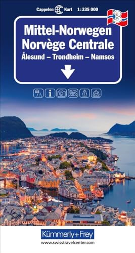 Kümmerly+Frey Regional-Strassenkarte 3 Mittel-Norwegen 1:335.000: Mit Alesund, Trondheim, Namsos. Inkl. Ortsverzeichnis und Reiseinformationen von Hallwag Kümmerly+Frey