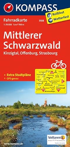 KOMPASS Fahrradkarte Mittlerer Schwarzwald, Kinzigtal, Offenburg, Strasbourg: Fahrradkarte. GPS-genau. 1:70000 (KOMPASS-Fahrradkarten Deutschland, Band 3108)