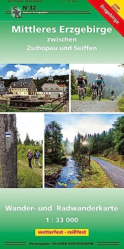 Mittleres Erzgebirge zwischen Zschopau und Seiffen: Wander- und Radwanderkarte GPS-fähig, wetterfest, reißfest, 1:33 000