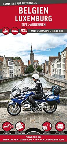 MoTourMaps Belgien • Luxemburg Auto- und Motorradkarte 1:300.000: reißfest • wasserfest • beschreibbar (MOTOURMAPS: Laminierte Auto- und Motorrad-Straßenkarten für unterwegs)