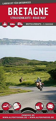 MoTourMaps Bretagne Auto- und Motorradkarte 1:300.000: reißfest • wasserfest • beschreibbar (MOTOURMAPS: Laminierte Auto- und Motorrad-Straßenkarten für unterwegs)