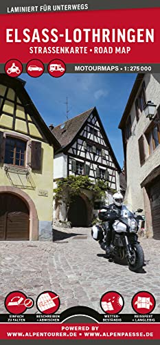 MoTourMaps Elsass & Lothringen Auto- und Motorradkarte 1:275.000: reißfest • wasserfest • beschreibbar (MOTOURMAPS: Laminierte Auto- und Motorrad-Straßenkarten für unterwegs) von MoTourMedia