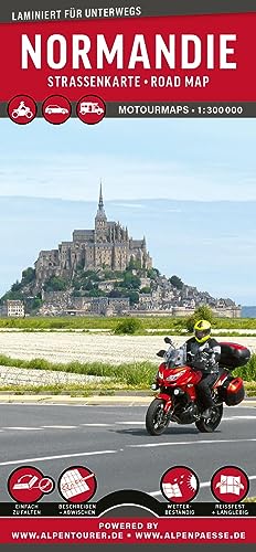 MoTourMaps Normandie Auto- und Motorradkarte 1:300.000: reißfest • wasserfest • beschreibbar (MOTOURMAPS: Laminierte Auto- und Motorrad-Straßenkarten für unterwegs) von MoTourMedia