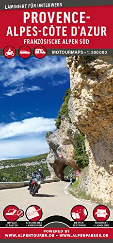 MoTourMaps Provence-Alpes-Côte d’Azur (Französische Alpen Süd) Auto- und Motorradkarte 1:300.000: reißfest • wasserfest • beschreibbar (MOTOURMAPS: ... und Motorrad-Straßenkarten für unterwegs) von MoTourMedia