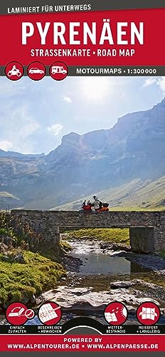 MoTourMaps Pyrenäen (Frankreich • Spanien) Auto- und Motorradkarte 1:300.000: reißfest • wasserfest • beschreibbar (MOTOURMAPS: Laminierte Auto- und Motorrad-Straßenkarten für unterwegs)