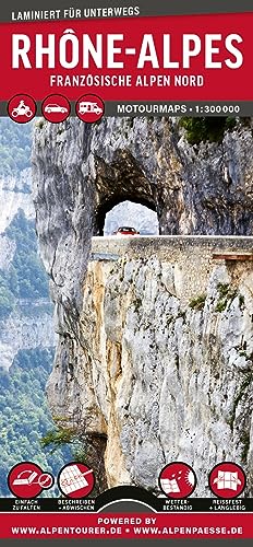 MoTourMaps Rhône-Alpes (Französische Alpen Nord) Auto- und Motorradkarte 1:300.000: reißfest • wasserfest • beschreibbar (MOTOURMAPS: Laminierte Auto- und Motorrad-Straßenkarten für unterwegs)