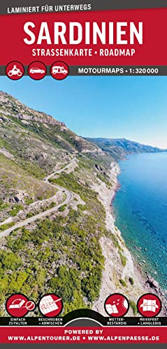 MoTourMaps Sardinien Auto- und Motorradkarte 1:330.000: reißfest • wasserfest • beschreibbar (MOTOURMAPS: Laminierte Auto- und Motorrad-Straßenkarten für unterwegs)