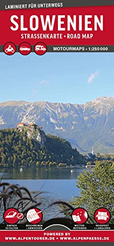 MoTourMaps Slowenien (Julische Alpen • Karawanken) Auto- und Motorradkarte 1:250.000: reißfest • wasserfest • beschreibbar (MOTOURMAPS: Laminierte Auto- und Motorrad-Straßenkarten für unterwegs)