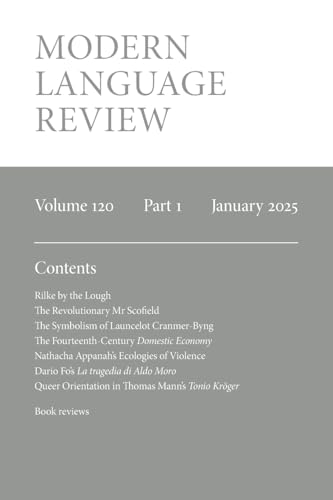 Modern Language Review (120.1) January 2025 von Modern Humanities Research Association