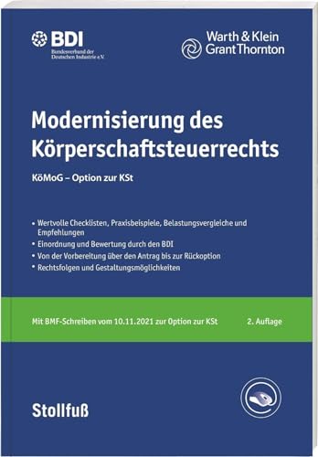 Modernisierung des Körperschaftsteuerrechts: KöMoG – Option zur KSt (Stollfuss-Ratgeber) von Stollfuß Verlag