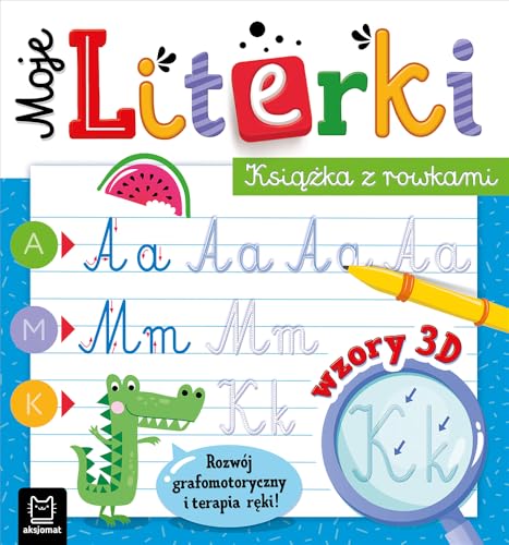 Moje literki Książka z rowkami Wzory 3D: Zabawy grafomotoryczne, terapia ręki von Aksjomat