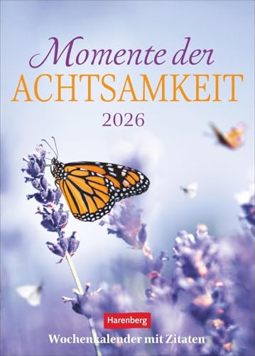 Momente der Achtsamkeit Wochenkalender 2026 - Wochenkalender mit Zitaten: Inspirierende Fotos von der Schönheit der Natur. Ein Wandkalender für ... 16,5 x 23 cm (Wochenkalender Harenberg) von Harenberg