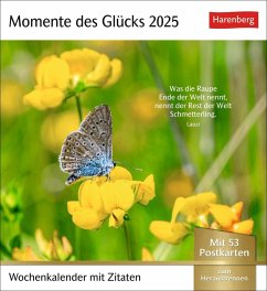 Momente des Glücks Postkartenkalender 2025 - Wochenkalender mit Zitaten, mit 53 Postkarten von Harenberg