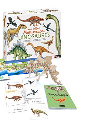 Mon coffret Montessori des dinosaures: Avec 1 squelette en bois à assembler, 1 grande frise, 60 cartes classifiées, 20 grandes fiches et 1 livret