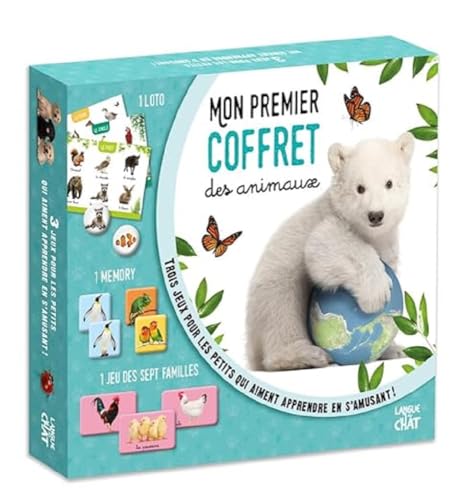 Mon premier coffret de jeux - Mon premier coffret des animaux - 1 loto - 1 memory - 1 jeu des sept familles - Trois jeux pour les pe