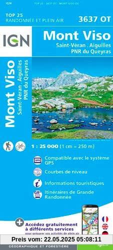 Mont Viso. Saint -Véran.  Aiguilles. Parc National du Queryras 1:25000