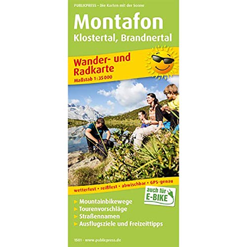 Montafon, Klostertal, Brandnertal: Wander- und Radkarte mit Ausflugszielen & Freizeittipps, wetterfest, reißfest, abwischbar, GPS-genau. 1:35000 (Wander- und Radkarte: WuRK)