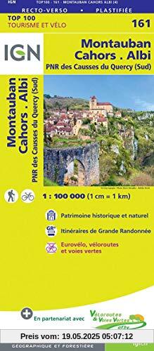 Montauban.Cahors.Albi 1:100 000: IGN Cartes Top 100 - Straßenkarte