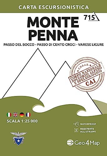 Monte Penna Npulga: Passo del Bocco-Passo di Cento Croci-Varese Ligure (Carta escursionistica) von LIBRERIA GEOGRAFICA
