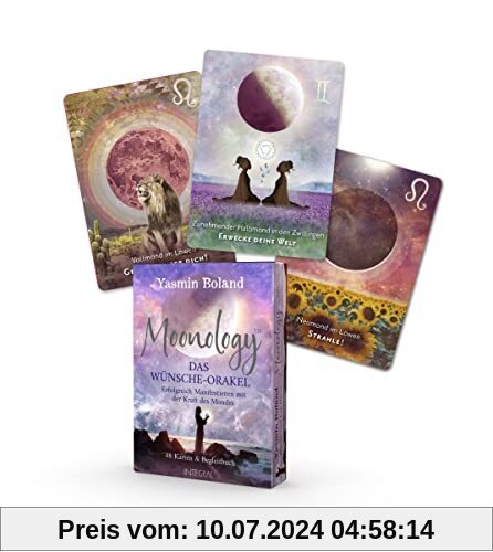 Moonology – Das Wünsche-Orakel: Erfolgreich manifestieren mit der Kraft des Mondes. 48 Karten mit Begleitbuch (176 Seiten)