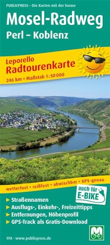 Mosel-Radweg, Perl - Koblenz: Leporello Radtourenkarte mit Ausflugszielen, Einkehr- & Freizeittipps, wetterfest, reißfest, abwischbar, GPS-genau. 1:50000 (Leporello Radtourenkarte: LEP-RK)