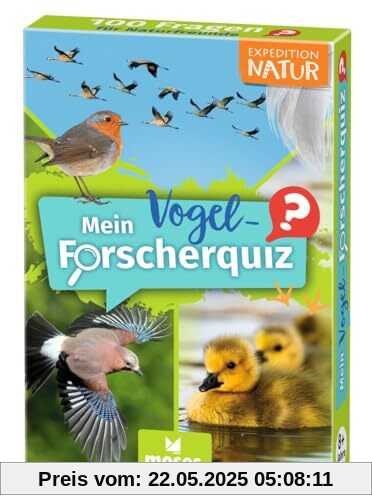 Moses. Expedition Natur Mein Vogel-Forscherquiz, 100 spannende Fragen rund um unsere heimischen Vogelarten zum Quizzen, Schätzen und Lernen, Natur-Quiz für Kinder ab 8 Jahren