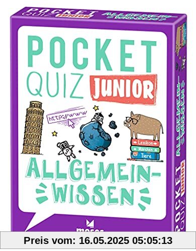 Moses. Pocket Quiz Junior Allgemeinwissen | Das Ratespiel mit Fragen für Besserwisser | Für Kinder ab 8 Jahren Moses. Pocket Quiz Junior Allgemeinwissen | Das Ratespiel mit Fragen für Besserwisser | Für Kinder ab 8 Jahren