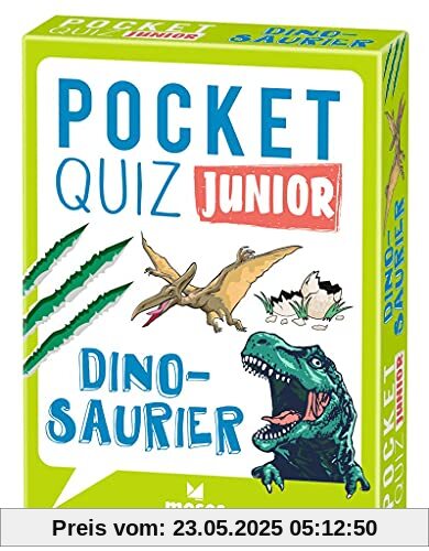 Moses. Pocket Quiz Junior Dinosaurier | Das Wissensspiel mit Fragen rund um die Urzeitgiganten | Für Kinder ab 8 Jahren Moses. Pocket Quiz Junior Dinosaurier | Das Wissensspiel mit Fragen rund um die Urzeitgiganten | Für Kinder ab 8 Jahren
